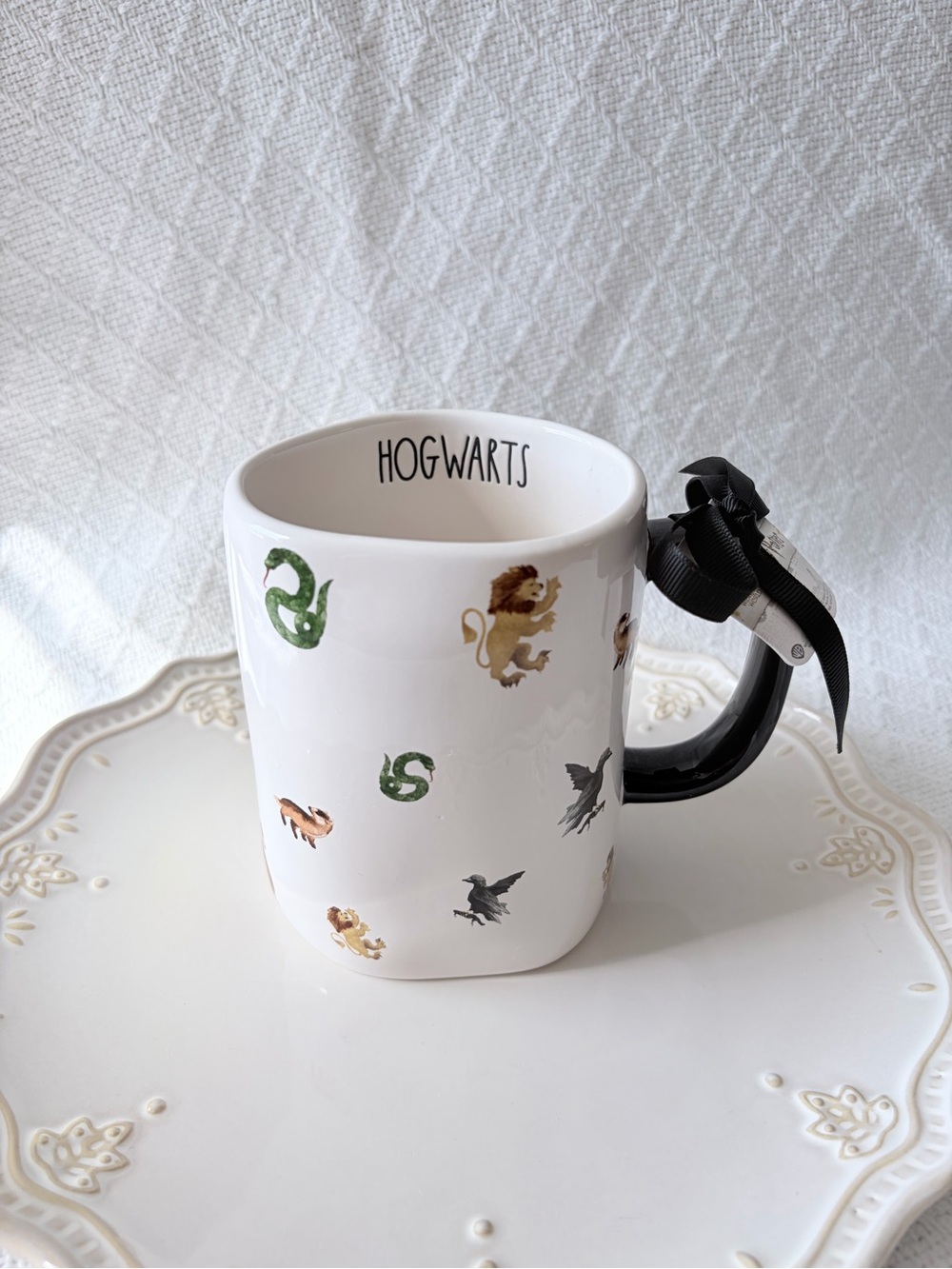 Rae Dunn × Wizarding World Harry Potter Hogwarts Houses Mascot Print Ceramic Mug